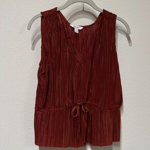 Nine West Rust Pleated Women's Blouse